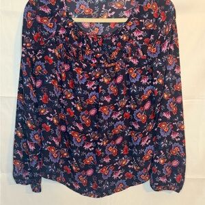 Gibson Floral Blouse - Purple and Red